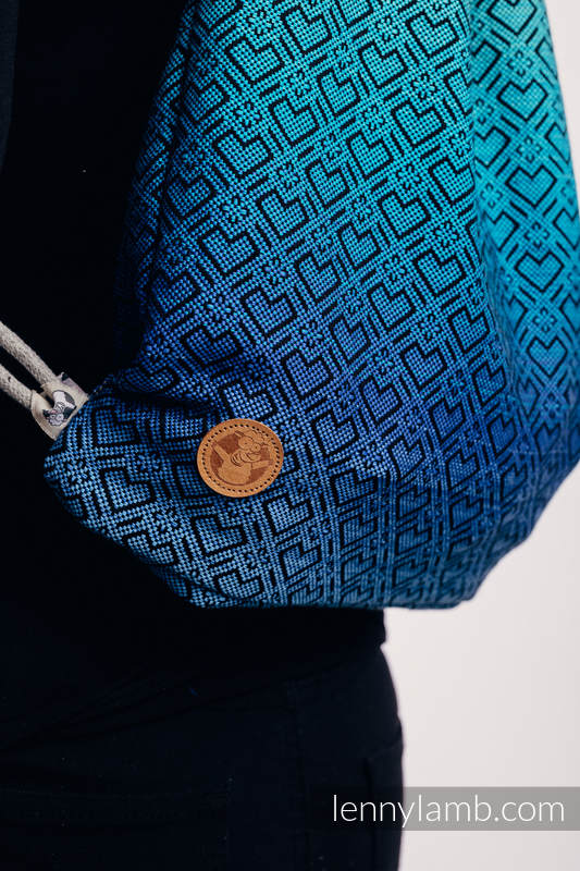 Mochila portaobjetos hecha de tejido de fular (100% algodón) - BIG LOVE ECHO - talla estándar 32cmx43cm #babywearing