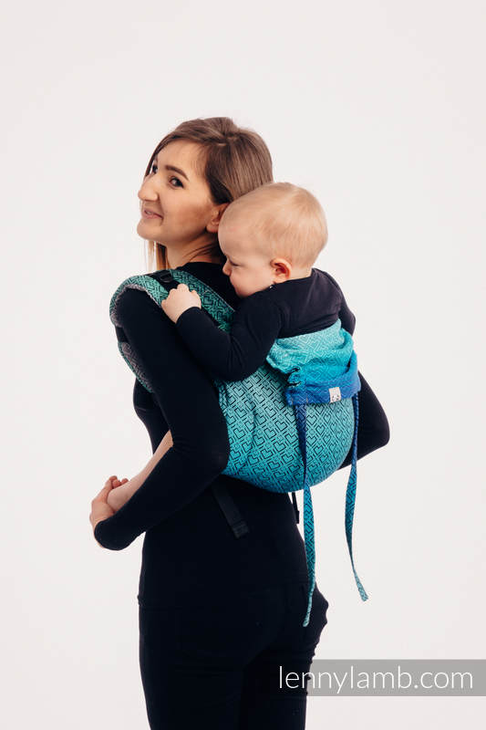 Lenny Buckle Onbuhimo baby carrier, standard size, jacquard weave (100% cotton) - BIG LOVE ECHO #babywearing