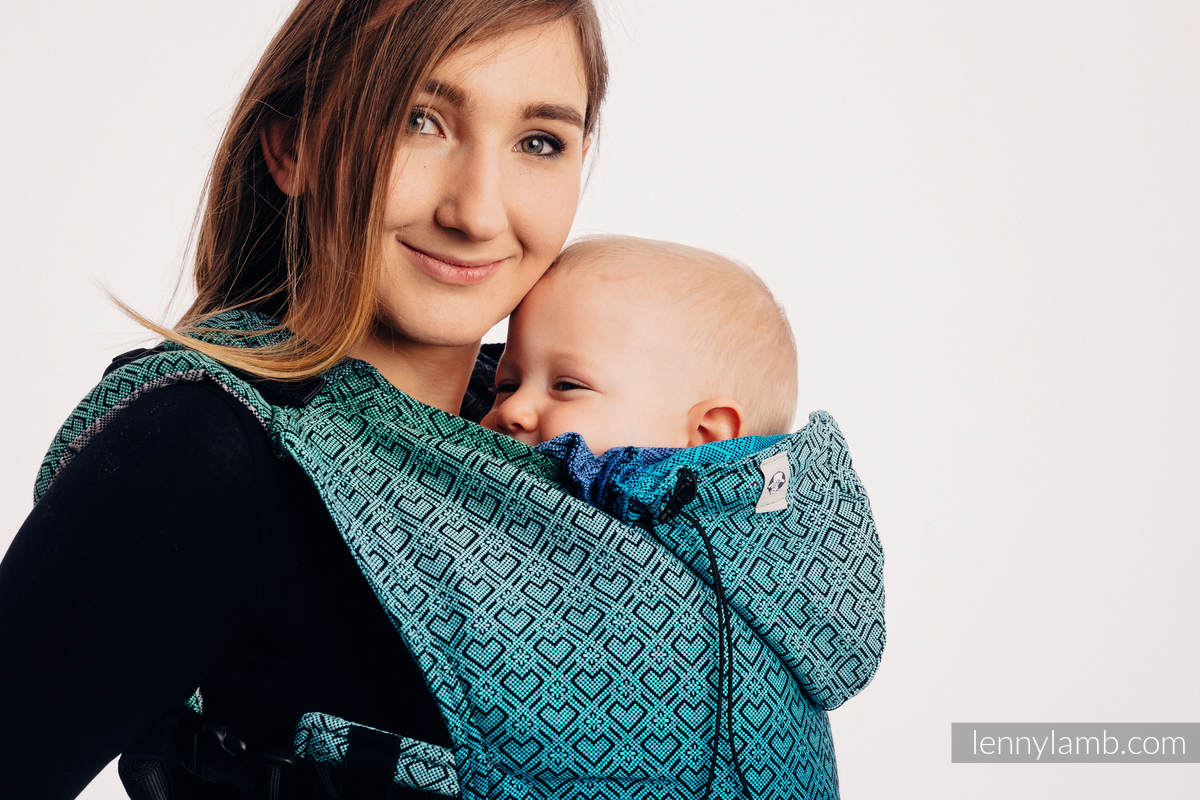 Ergonomic Carrier, Toddler Size, jacquard weave 100% cotton - BIG LOVE ECHO - Second Generation #babywearing
