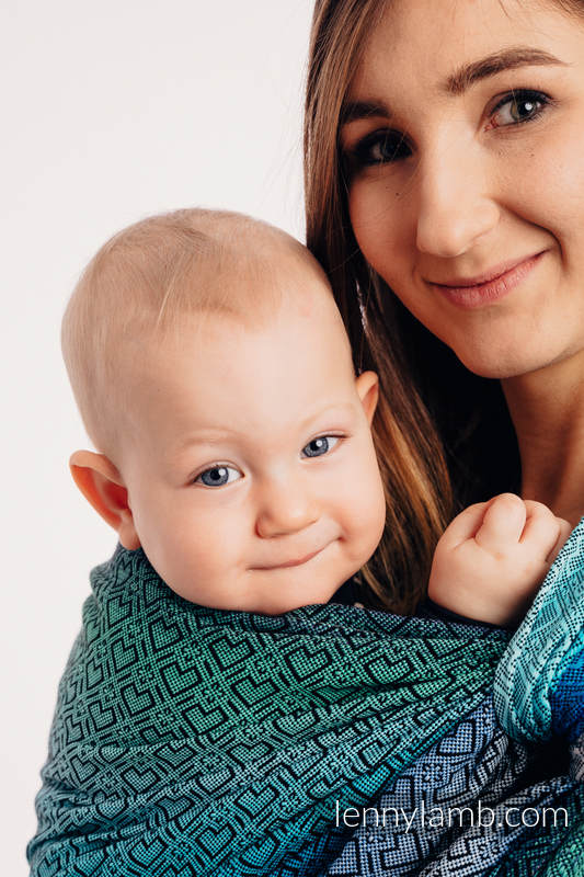 Baby Wrap, Jacquard Weave (100% cotton) - BIG LOVE ECHO - size XS #babywearing