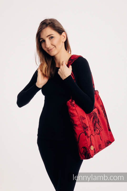 Shoulder bag made of wrap fabric (100% cotton) - DRAGON - FIRE AND BLOOD - standard size 37cmx37cm #babywearing