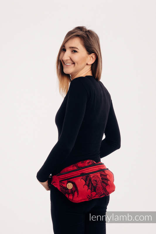 Waist Bag made of woven fabric, size large (100% cotton) - DRAGON - FIRE AND BLOOD #babywearing