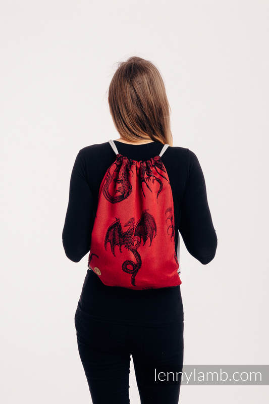 Sackpack made of wrap fabric (100% cotton) - DRAGON - FIRE AND BLOOD - standard size 32cmx43cm (grade B) #babywearing