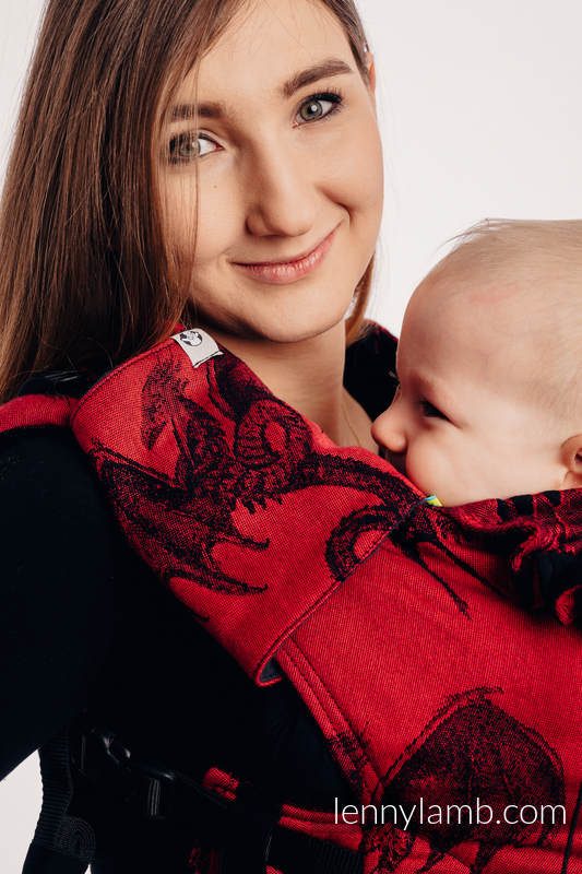 Ergonomic Carrier, Toddler Size, jacquard weave 100% cotton - DRAGON - FIRE AND BLOOD - Second Generation #babywearing