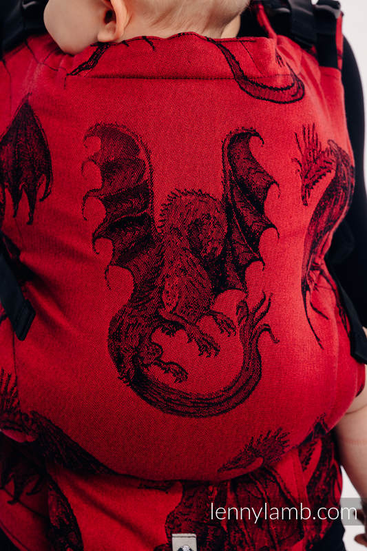 LennyUp Carrier, Standard Size, jacquard weave 100% cotton - DRAGON - FIRE AND BLOOD #babywearing