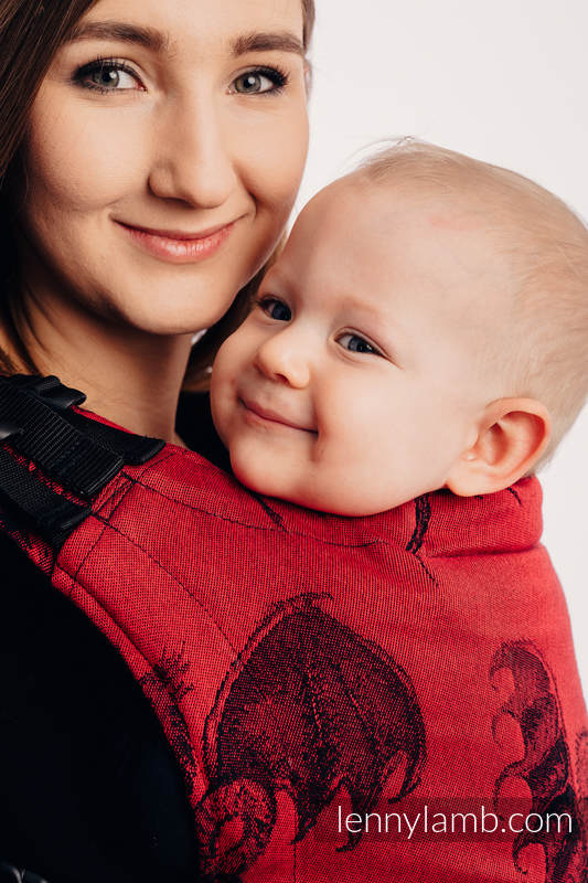 LennyUp Carrier, Standard Size, jacquard weave 100% cotton - DRAGON - FIRE AND BLOOD #babywearing