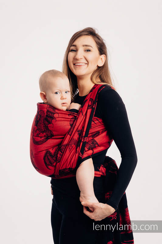 Écharpe, jacquard (100 % coton) - DRAGON - FIRE AND BLOOD - taille S #babywearing