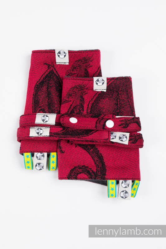 Drool Pads & Reach Straps Set, (60% cotton, 40% polyester) - DRAGON - FIRE AND BLOOD #babywearing