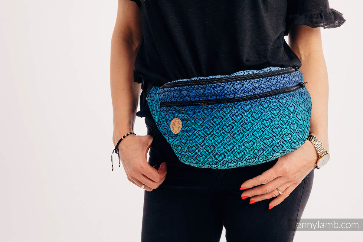 Waist Bag made of woven fabric, size large (100% cotton) - BIG LOVE ATMOSPHERE  #babywearing