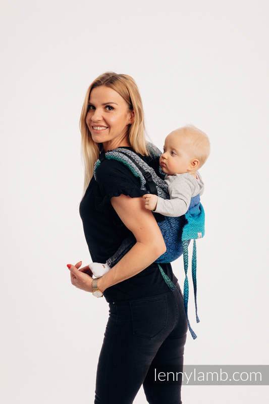 Nosidło Klamrowe ONBUHIMO z tkaniny żakardowej (100% bawełna), rozmiar Standard - BIG LOVE ATMOSFERA  #babywearing