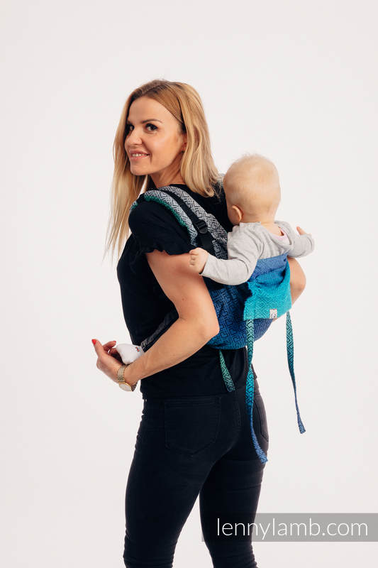 Lenny Buckle Onbuhimo baby carrier, standard size, jacquard weave (100% cotton) - BIG LOVE ATMOSPHERE  (grade B) #babywearing