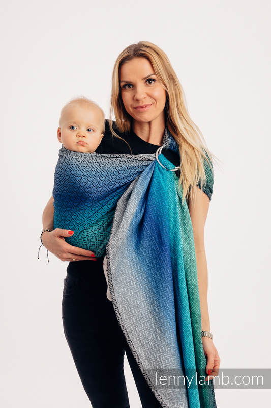 Ringsling, Jacquard Weave (100% cotton), with gathered shoulder - BIG LOVE ATMOSPHERE - standard 1.8m #babywearing