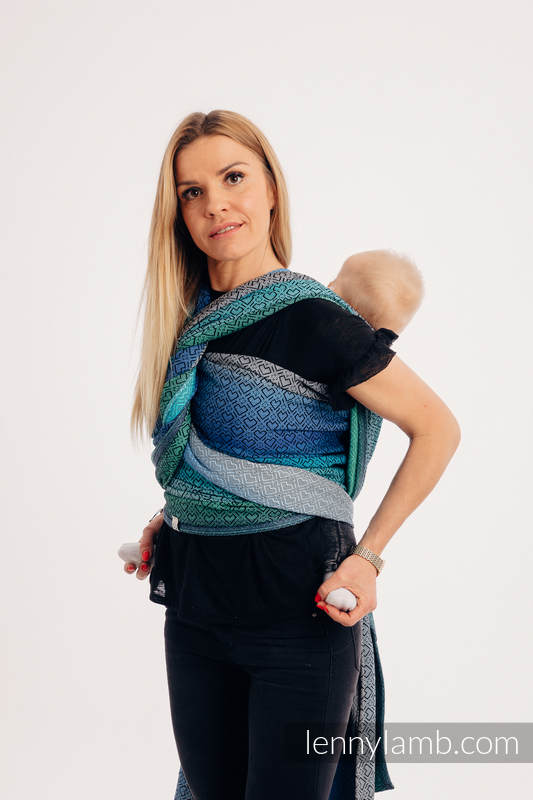 Żakardowa chusta do noszenia dzieci, bawełna - BIG LOVE ATMOSFERA - rozmiar XL #babywearing