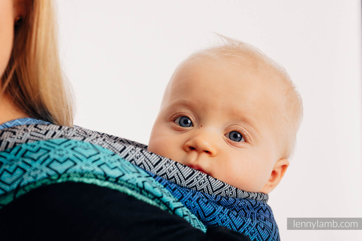 Baby Wrap, Jacquard Weave (100% cotton) - BIG LOVE ATMOSPHERE - size S #babywearing