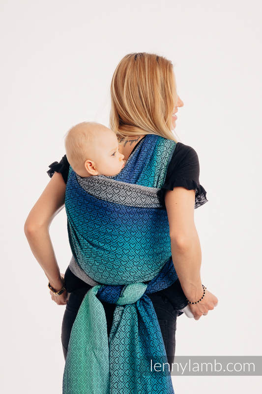 Baby Wrap, Jacquard Weave (100% cotton) - BIG LOVE ATMOSPHERE - size XL #babywearing