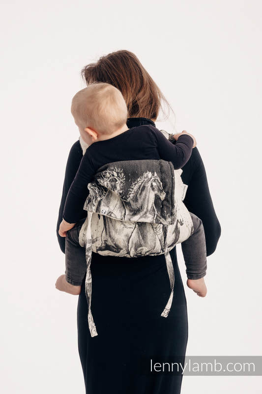 Nosidło Klamrowe ONBUHIMO z tkaniny żakardowej (63% bawełna, 37% wełna merino), rozmiar Toddler - GALOP - DŹWIĘK CISZY #babywearing