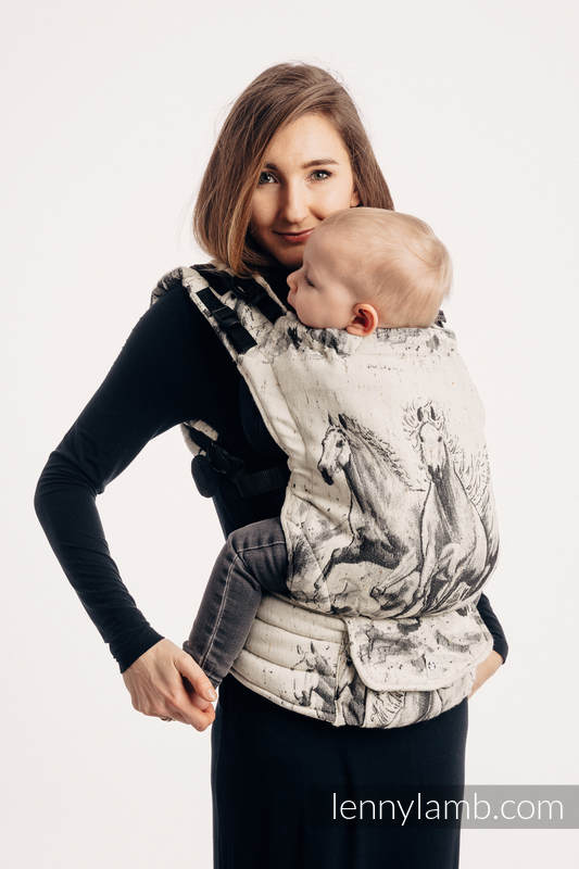 Mochila LennyUp, talla estándar, tejido jaquard (63% algodón, 37% lana merino) - conversión de fular GALLOP - THE SOUND OF SILENCE #babywearing