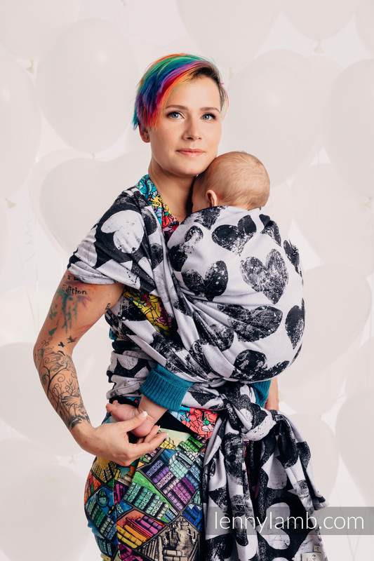 Żakardowa chusta do noszenia dzieci, bawełna - LOVKA KLASYCZNA  - rozmiar L (drugi gatunek) #babywearing