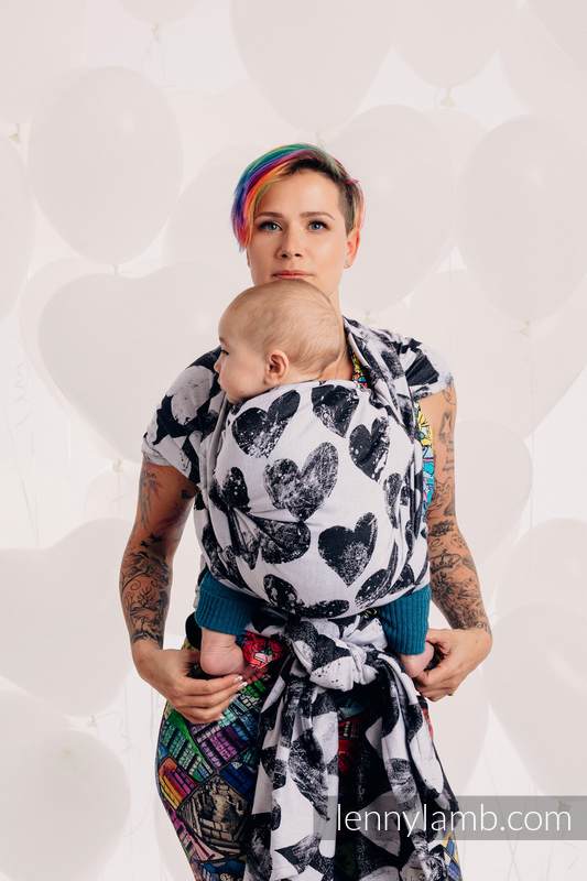 Żakardowa chusta do noszenia dzieci, bawełna - LOVKA KLASYCZNA  - rozmiar S (drugi gatunek) #babywearing