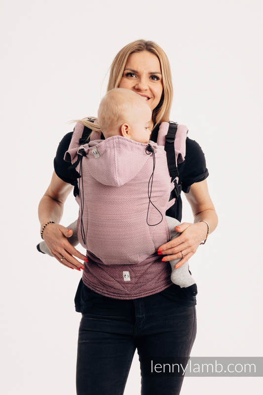 Nosidełko Ergonomiczne , splot jodełkowy, 100% bawełna , Toddler Size, MAŁA JODEŁKA OMBRE RÓŻ - Druga Generacja #babywearing
