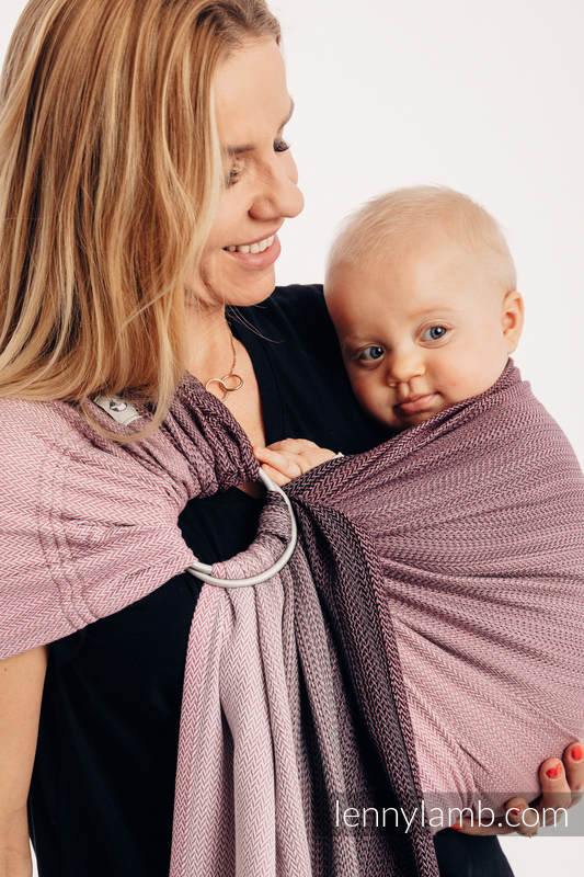 Ringsling, Jacquard Weave (100% cotton) - LITTLE HERRINGBONE OMBRE PINK - standard 1.8m #babywearing
