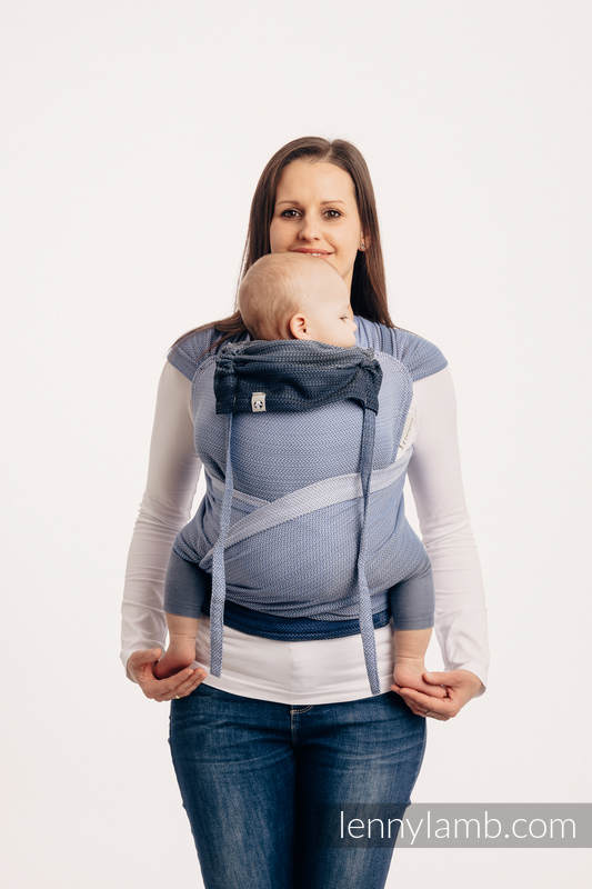 WRAP-TAI portabebé Toddler con capucha/ tejido espiga/100% algodón/ LITTLE HERRINGBONE OMBRE BLUE  #babywearing