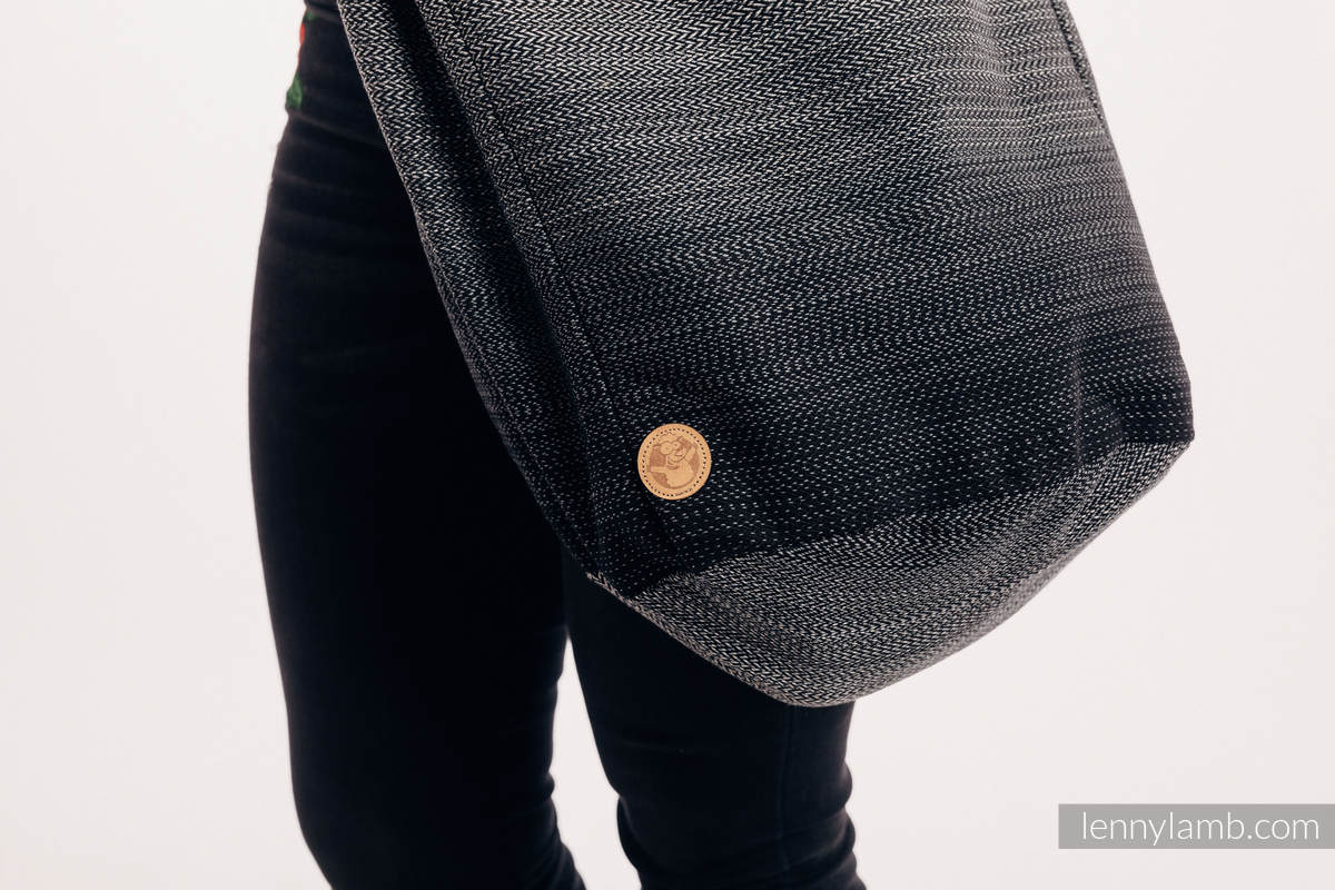 Hobo Bag made of woven fabric (100% cotton) - LITTLE HERRINGBONE OMBRE GREY  #babywearing