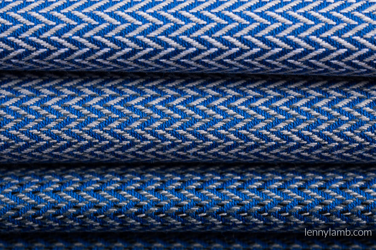 Fular, tejido Herringbone (100% algodón) - LITTLE HERRINGBONE OMBRE BLUE - talla S #babywearing