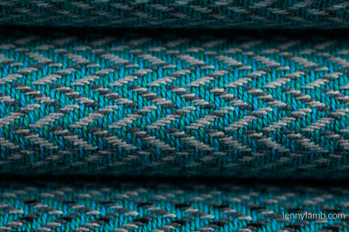 Lenny Onbuhimo, misura toddler, tessitura spina di pesce, 100% cotone - LITTLE HERRINGBONE OBRE TEAL #babywearing