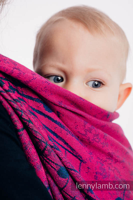 Żakardowa chusta do noszenia dzieci, 43% bawełna, 57% wełna merino - SYMFONIA PRAGNIENIE - rozmiar L #babywearing