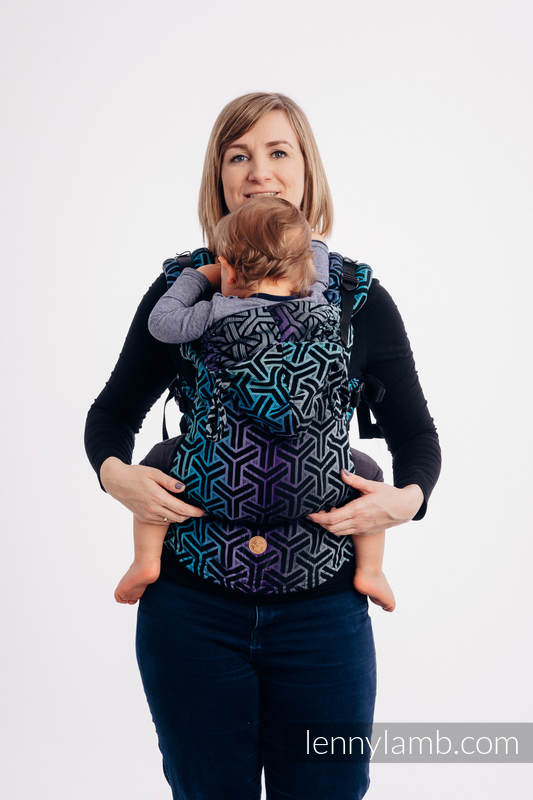 LennyGo Porte-bébé ergonomique, taille bébé, jacquard 100% coton, TRINITY COSMOS #babywearing