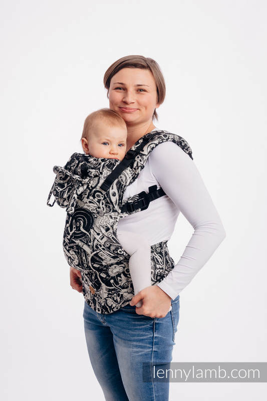 LennyGo Porte-bébé ergonomique, taille bébé, jacquard 100% coton,  CLOCKWORK #babywearing