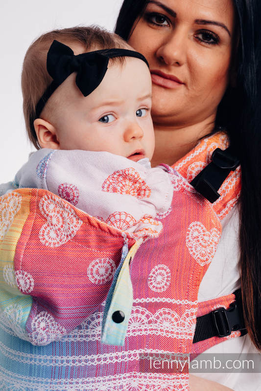 LennyGo Mochila ergonómica, talla bebé, jacquard 100% algodón - RAINBOW LACE #babywearing