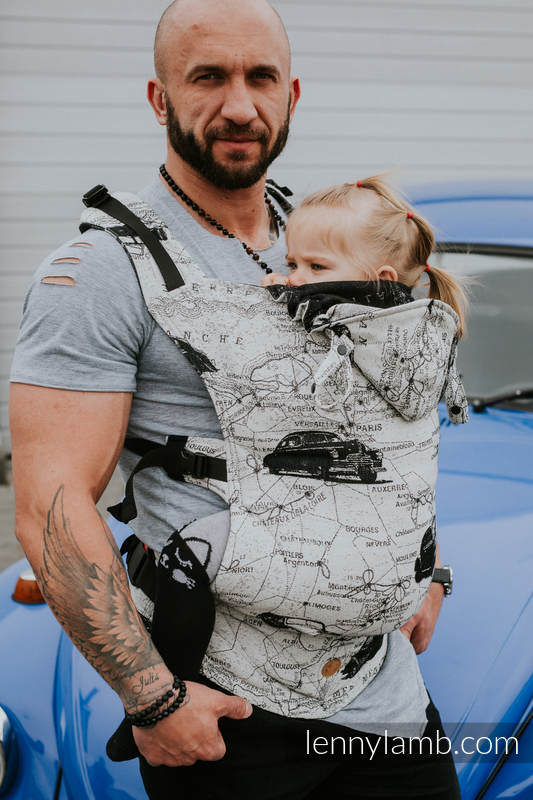 LennyGo Mochila ergonómica, talla bebé, jacquard 100% algodón - ROAD DREAMS #babywearing