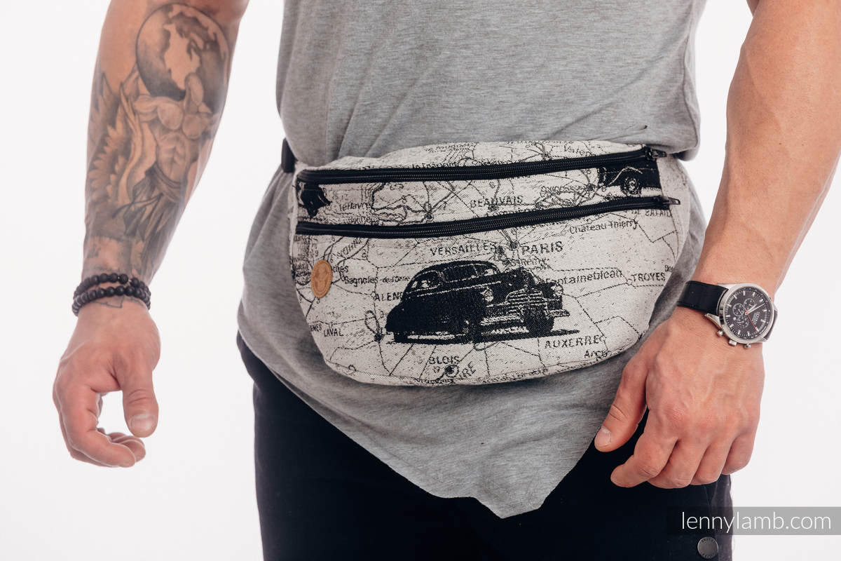Waist Bag made of woven fabric, size large (100% cotton) - ROAD DREAMS #babywearing