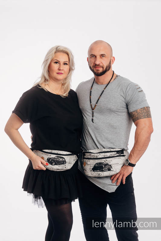 Waist Bag made of woven fabric, size large (100% cotton) - ROAD DREAMS #babywearing