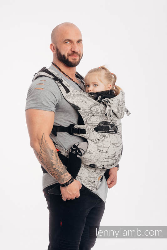 LennyGo Mochila ergonómica, talla Toddler, jacquard 100% algodón - ROAD DREAMS #babywearing