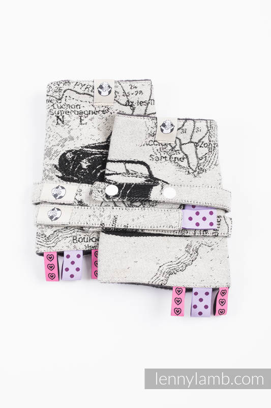 Drool Pads & Reach Straps Set, (60% cotton, 40% polyester) - ROAD DREAMS #babywearing