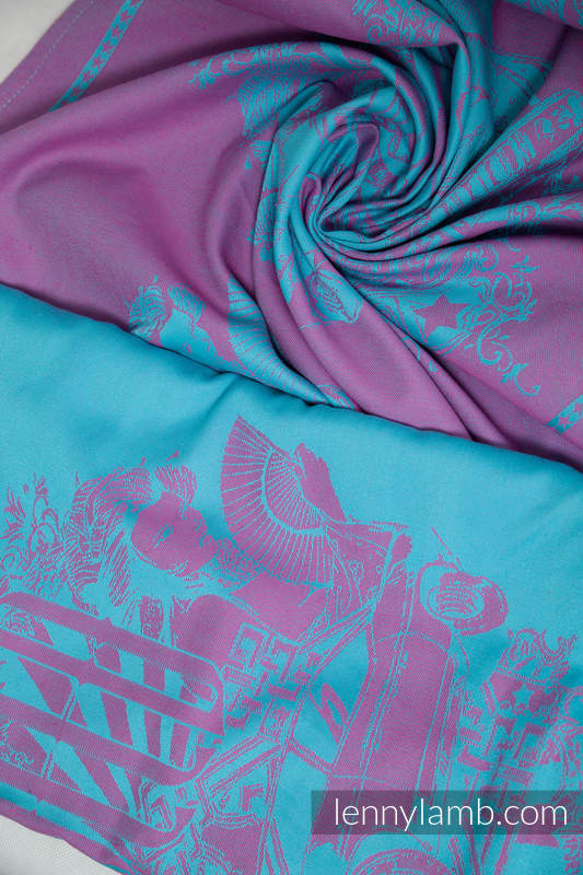 Baby Wrap, Jacquard Weave (100% cotton) - Speed Turquoise & Pink - size XS #babywearing