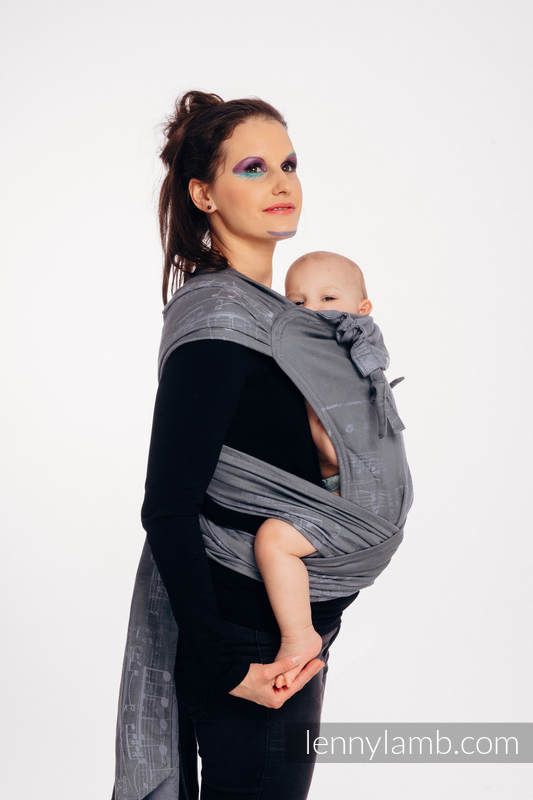 Nosidełko dla dzieci WRAP-TAI MINI, bawełna, splot żakardowy, z kapturkiem - SYMFONIA - THE KING OF FRUITS #babywearing