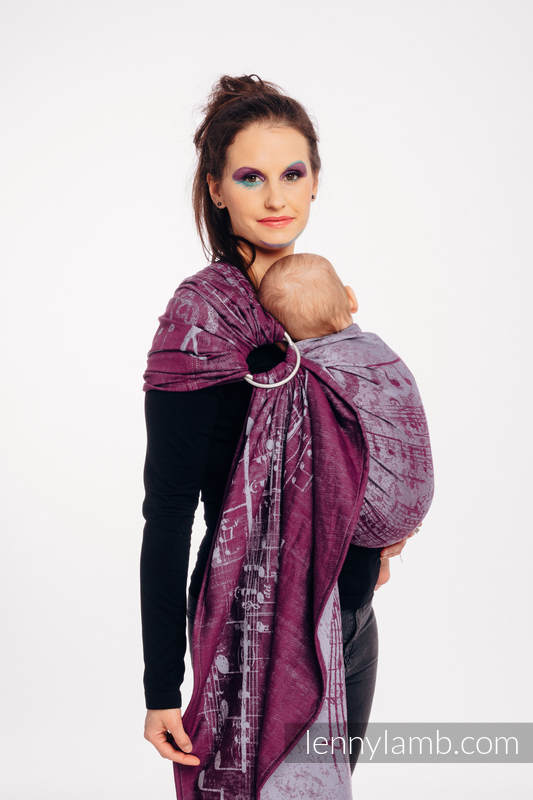 Ringsling, Jacquard Weave (100% cotton) - with gathered shoulder - SYMPHONY  - THE PEAR OF LOVE - long 2.1m #babywearing