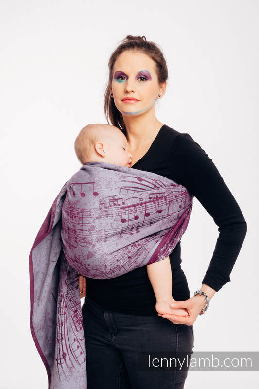 Żakardowa chusta kółkowa do noszenia dzieci, bawełna, ramię bez zakładek - SYMFONIA - THE PEAR OF LOVE - long 2.1m #babywearing