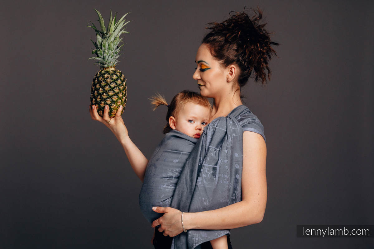 Baby Wrap, Jacquard Weave (100% cotton) - SYMPHONY - THE KING OF FRUITS - size L #babywearing