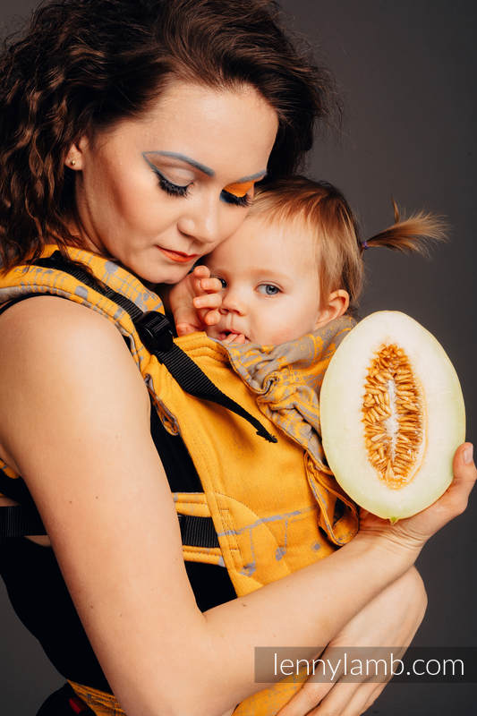 LennyGo Mochila ergonómica, talla bebé, jacquard 100% algodón - SYMPHONY - SUN GIFT #babywearing