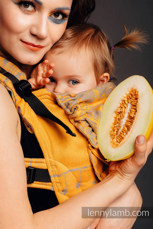 Nosidełko Ergonomiczne LennyGo z tkaniny żakardowej 100% bawełna , rozmiar Baby - SYMFONIA - SUN GIFT #babywearing