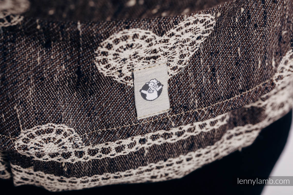 Mochila LennyUp, talla estándar, tejido jaquard (74% algodón, 26% seda) - conversión de fular SENTIMENT - LACE #babywearing
