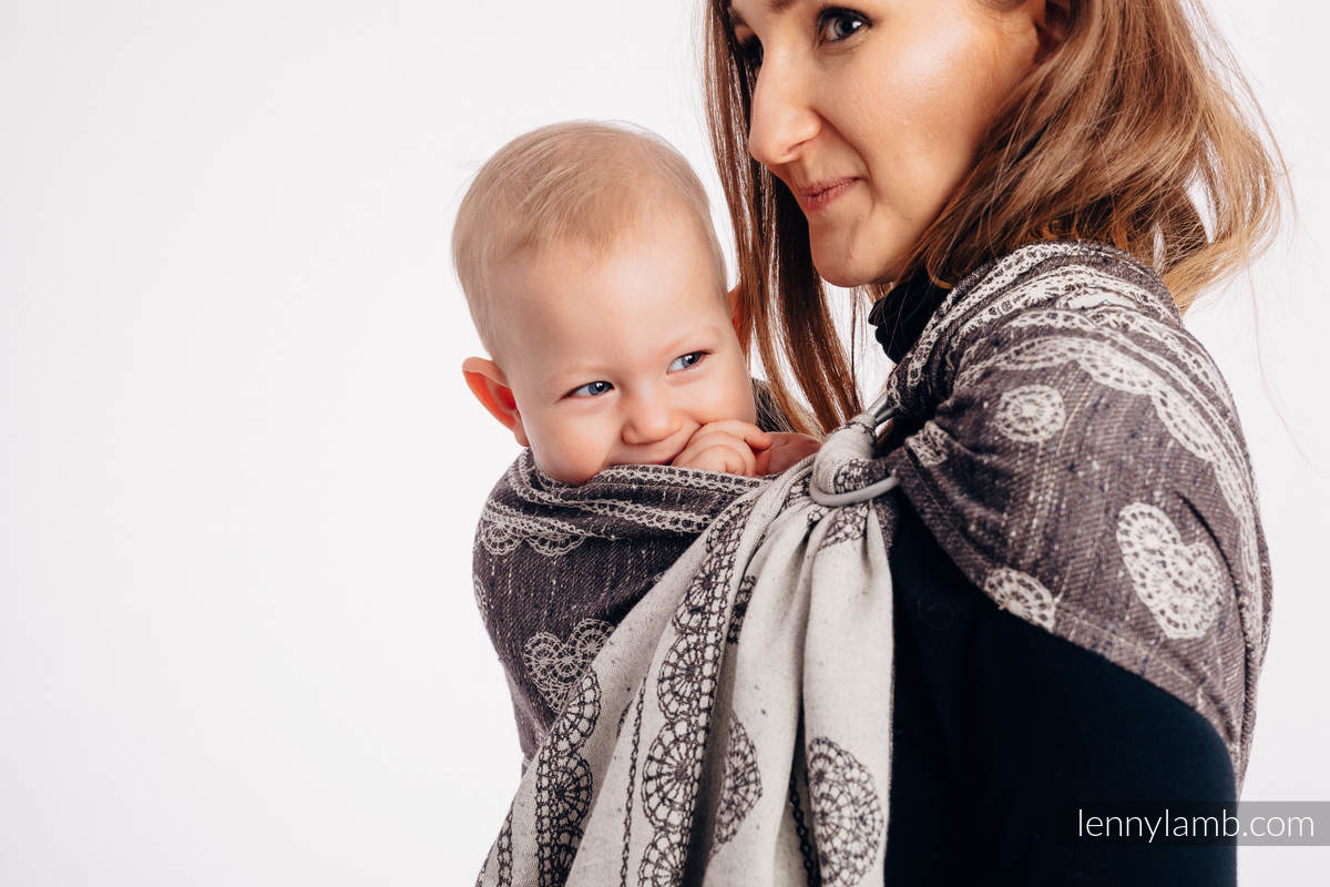 Sling, jacquard (74% Coton, 26% Soie) - avec épaule sans plis - SENTIMENT - LACE - standard 1.8m #babywearing