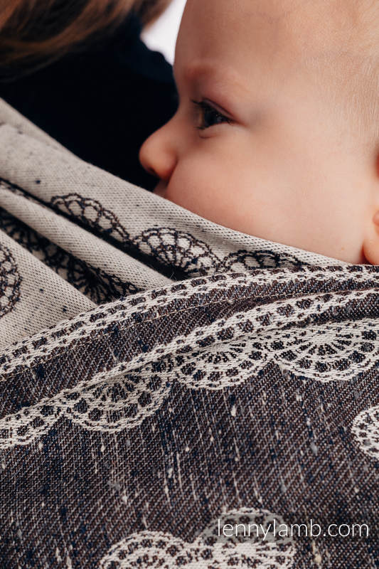 Fular, tejido jacquard (74% algodón, 26% seda) - SENTIMENT - LACE - talla XL #babywearing