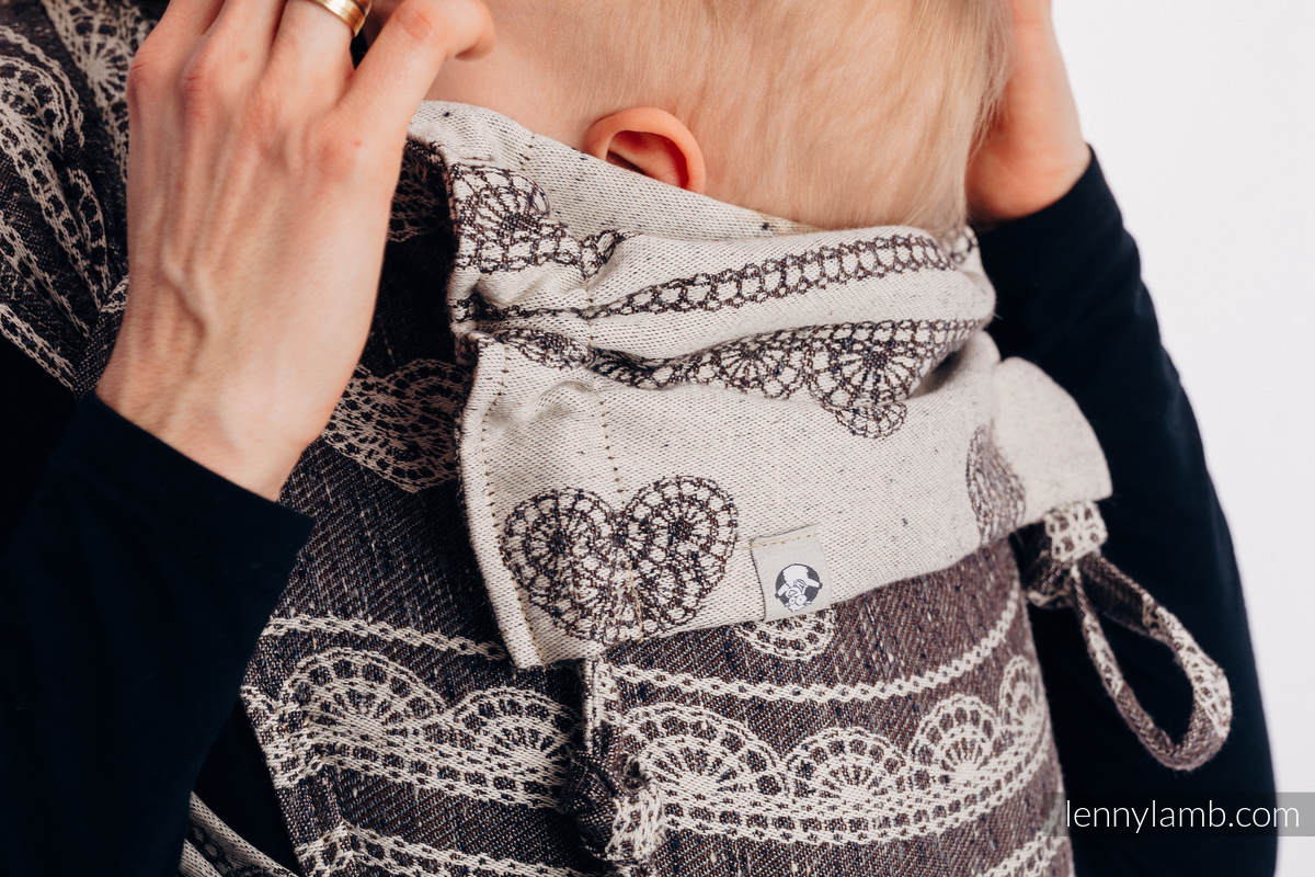 WRAP-TAI carrier Toddler with hood/ jacquard twill / 74% cotton 26% silk - SENTIMENT - LACE #babywearing