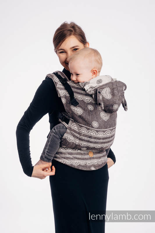 Porte-bébé ergonomique LennyGo, taille bébé, jacquard 74% Coton, 26% Soie, SENTIMENT - LACE #babywearing